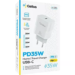 Сетевое зарядное устройство Gelius GP-HC054 PD35W PPS USB-C White - миниатюра 3
