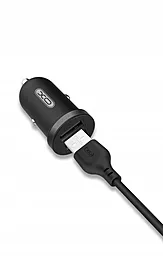 Автомобильное зарядное устройство XO TZ08 10.5W 2.1A 2xUSB-A + microUSB cable black - миниатюра 3