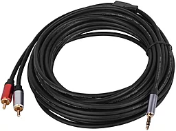 Аудіо кабель Ultra Aux mini Jack 3.5 mm - 2хRCA M/M Cable 10 м black (UC103-1000)