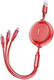 Кабель USB Baseus Golden Loop 3.5A 1.2M 3-in-1 USB to Type-C/Lightning/micro USB cable red (CAMLT-JH09) - миниатюра 2