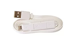 USB Кабель E-Power mini USB / micro USB / Lightning cable White (EP122DC-M) - мініатюра 2
