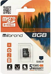 Карта памяти Mibrand microSDHC 8GB CLASS 6 (MICDC6/8GB-A)