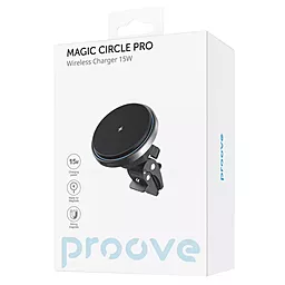 Автодержатель с беспроводной зарядкой Proove Magic Circle Pro 15W Black - миниатюра 2