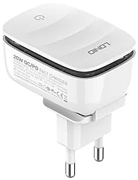 Зарядний пристрій з нічником LDNio A2425C PD/QC USB-A+C 20W + USB-C - Lightning сable White - мініатюра 3