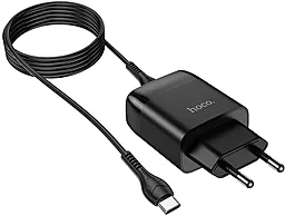 Сетевое зарядное устройство с быстрой зарядкой Hoco C72Q Glorious 18W 3A + USB-C Cable Black - миниатюра 3