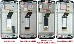 Дисплей Xiaomi Redmi 10 2022 с тачскрином и рамкой, оригинал, Black - миниатюра 2