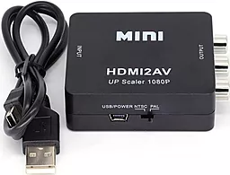 Відео перехідник (адаптер) ExtraDigital HDMI - AV/RCA/CVBS + DC Cable Black (KBH1762)