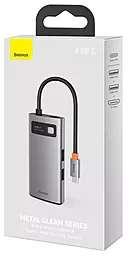 Мультипортовый USB Type-C хаб Baseus Metal Gleam Series Multifunctional Docking Station Grey (CAHUB-CY0G) - миниатюра 5