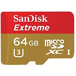 Карта памяти SanDisk 64GB microSDXC Extreme Class 10 UHS-I U3 + SD-адаптер (SDSQXNE-064G-GN6MA) - миниатюра 2