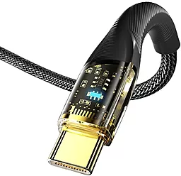 Кабель USB Essager Interstellar Transparent 100W 7A USB Type-C cable black (EXCT-XJ01-P) - миниатюра 3