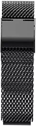 Сменный ремешок для фитнес трекера Xiaomi Mi Band 2 металлический на застежке Steel Wicker Design Black Strap - миниатюра 4