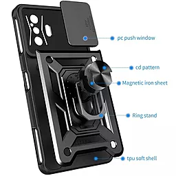 Чехол Epik Camshield Serge Ring для Xiaomi Poco F4 GT Black - миниатюра 2