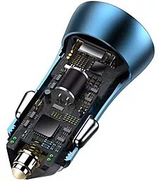 Автомобильное зарядное устройство с быстрой зарядкой Baseus Golden Contactor Dual Quick Car Charger 40W + USB Type-C - Lightning Cable Blue (TZCCJD-03) - миниатюра 7