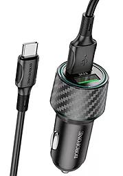 Автомобильное зарядное устройство Borofone BZ21A Brilliant 36W QC 2xUSB-A Port + USB Type-C Cable Black - миниатюра 3