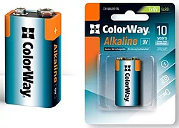Батарейки ColorWay Alkaline Power Krona (6LR61) 1шт (CW-BA6LR61-1BL) - миниатюра 2