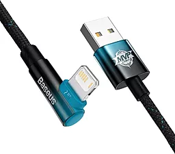 Кабель USB Baseus MVP 2 Elbow-shaped 2.4A 2M Lightning Cable Black/Blue (CAVP000121) - миниатюра 3