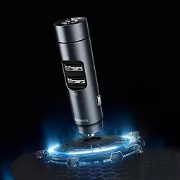 Автомобильное зарядное устройство Baseus Energy Column Car Wireless MP3 Charger Silver (CCNLZ-B0G) - миниатюра 4