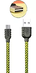 USB Кабель Remax Nylon micro USB Cable Yellow / Black - мініатюра 2