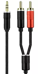 Аудио кабель EasyLife Kin KY-180 Nylon Aux mini Jack 3.5 mm - 2хRCA M/M Cable 1 м black