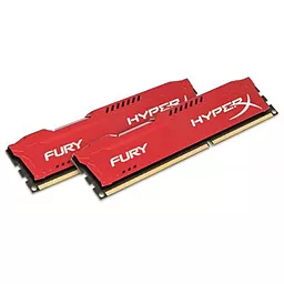 Оперативная память Kingston DDR3 16Gb (2x8GB) 1866 MHz HyperX Fury Red (HX318C10FRK2/16) - миниатюра 2
