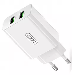 Мережевий зарядний пристрій XO L119 18w QC 2xUSB-A ports fast charger white - мініатюра 2