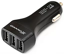 Автомобільний зарядний пристрій Grand-X 15.5w 3xUSB-A ports car charger black (CH-33) - мініатюра 2