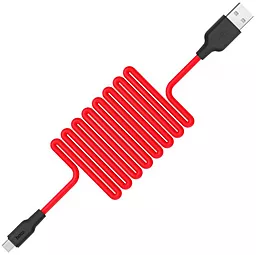 Кабель USB Hoco X21 Plus Silicone USB Type-C 2m Black / Red - миниатюра 6