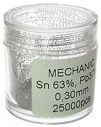 BGA шарики MECHANIC 0.3мм 25000 шт в скляній ємності