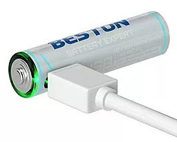 Аккумулятор Beston AAА (R03) 400mah USB Type-C Li-ion 4 шт (AA620272) - миниатюра 2