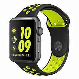 Ремешок для часов COTEetCI W12 Apple Watch Nike band 38/40/41mm Black/Yellow (WH5216-BK-YL) 