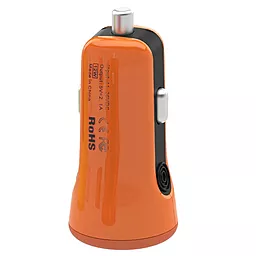 Автомобільний зарядний пристрій Baseus 2USB Car charger 2.1A Orange (Tiny) - мініатюра 3