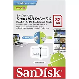 Флешка SanDisk 32GB Ultra Dual Drive White OTG USB 3.0 (SDDD2-032G-G46W) - миниатюра 6