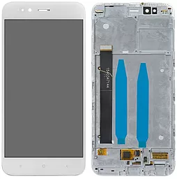Дисплей Xiaomi Mi A1, Mi5X з тачскріном і рамкою, White