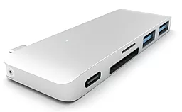 Мультипортовый USB Type-C хаб Satechi USB-C -> Card Reader/2xUSB3.0 Silver (ST-TCUPS)