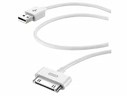 USB Кабель Cellular Line 30 pin Cable White (USBDOCKCIPHONE) - мініатюра 2