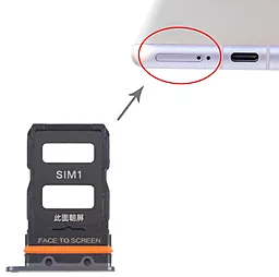 Держатель (лоток) Сим карты Xiaomi 12/ 12X Dual SIM Black - миниатюра 4