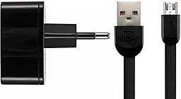 Сетевое зарядное устройство Remax RP-U215m 2.4a 2xUSB-A ports home charger + micro USB cable Black (RP-U215m)