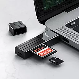 Кардридер Hoco HB20 Mindful 2-in-1 USB2.0 Black - миниатюра 5