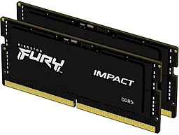 Оперативна пам'ять для ноутбука Kingston Fury 16 GB (2x8GB) SO-DIMM DDR5 4800 MHz Impact (KF548S38IBK2-16)