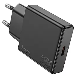 Сетевое зарядное устройство Hoco N37 20w PD USB-C home charger black - миниатюра 3