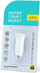 Автомобильное зарядное устройство Piko CC-302QP 20W 3A USB-A-C White - миниатюра 3