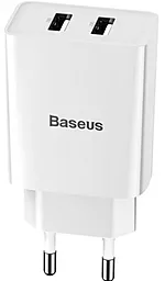 Мережевий зарядний пристрій Baseus Speed Mini 2USB 10.5W White (CCFS-R02)