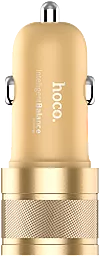 Автомобильное зарядное устройство Hoco Smart Car Charger Gold UC205 - миниатюра 2
