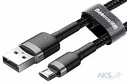 Кабель USB Baseus Cafule 2M micro USB Cable Grey/Black (CAMKLF-CG1) - миниатюра 2