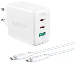 Сетевое зарядное устройство AceFast A13 65W QC/PD 2xUSB - A + C Ports + USB - C Cable White - миниатюра 2