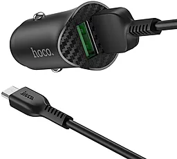 Автомобильное зарядное устройство с быстрой зарядкой Hoco Z39 Farsighted 18W 3.4A + micro USB Cable Black - миниатюра 5