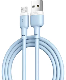 Кабель USB XO NB208 Liquid Silicone 12w 2.4a micro USB cable blue