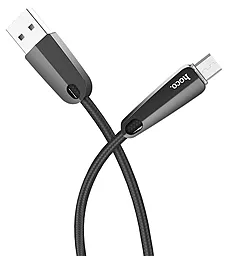 Кабель USB Hoco U35 Space Shuttle micro USB Cable Black - миниатюра 2