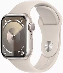 Смарт-часы Apple Watch Series 9 GPS 41mm Starlight Aluminium Case with Starlight Sport Band - S/M (MR8T3QP/A) - миниатюра 2