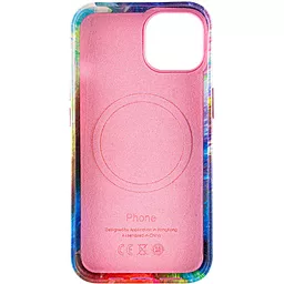 Кожаный чехол Colour Splash with MagSafe для Apple iPhone 13 (6.1") Pink / Blue - миниатюра 2